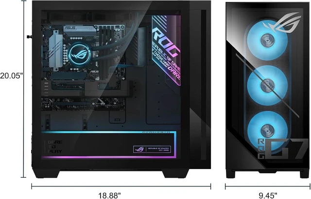 Alt view image 7 of 7 - ASUS ROG G700 (2026) Gaming Desktop PC, Intel Core Ultra 7 265KF Processor, NVIDIA GeForce RTX 5060 Ti Dual, 32GB DDR5 / 1TB M.2 SSD, With ASUS RGB Gaming Keyboard and Mouse, Liquid Cooler, Win11 Home