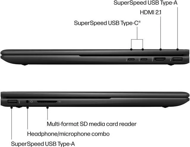 Alt view image 5 of 6 - HP Envy 2-in-1 Laptop, 15.6" IPS FHD Touchscreen, 16GB DDR4, 512GB SSD, AMD Ryzen 5 5625U  Backlit Keyboard, Amazon Alexa, Wi-Fi 6E, Windows 11, Black 512 GB 16GB