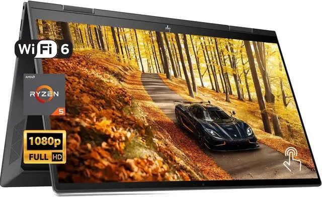 Main image of HP Envy 2-in-1 Laptop, 15.6" IPS FHD Touchscreen, 16GB DDR4, 512GB SSD, AMD Ryzen 5 5625U  Backlit Keyboard, Amazon Alexa, Wi-Fi 6E, Windows 11, Black 512 GB 16GB