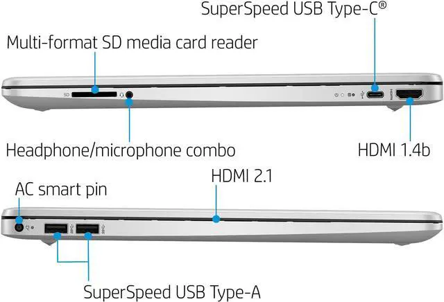 Alt view image 4 of 5 - HP 15.6" Touchscreen Laptop, Intel 11th Gen 4-core i5-1135G7, 8GB DDR4 RAM, 512GB PCIE SSD, Intel Iris Xe Graphics, Webcam, Bluetooth, Card Reader, Windows 11 Home S
