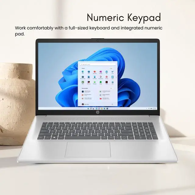 Alt view image 6 of 6 - HP Touchscreen Laptop, 17.3" HD+ Display, AMD Ryzen 5 7530U Processor (Beats i7-1165G7, 6 Cores, 12 Threads), 32GB RAM - 1TB SSD, Wi-Fi 6, Webcam, HDMI, Windows 11 Home 1 TB PCIe 32GB