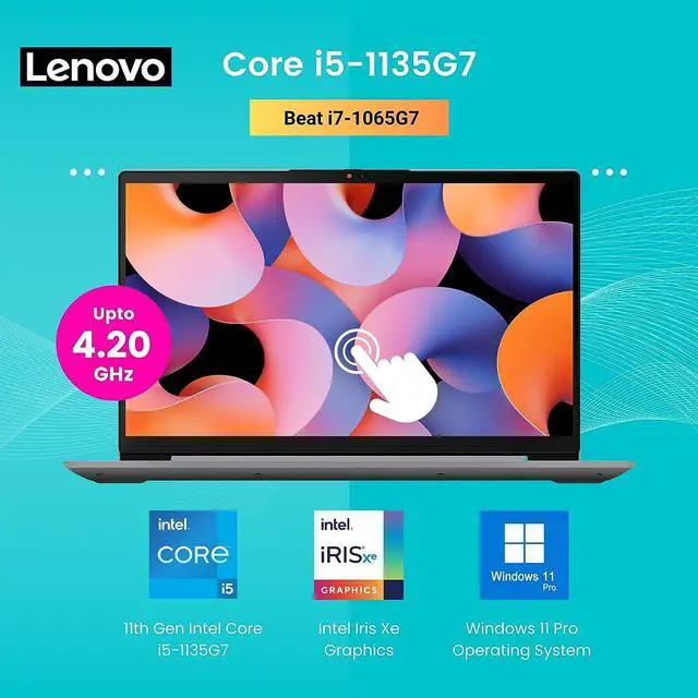 Alt view image 4 of 6 - Lenovo Ideapad 3i Laptop, 15.6 FHD Touchscreen, Core i5-1135G7(Beat i7-1065G7, Upto 4.20 GHz), Intel Iris Xe Graphics, 12GB RAM -512GB SSD, WiFi 6, Dolby Audio, Win11 Home, Grey