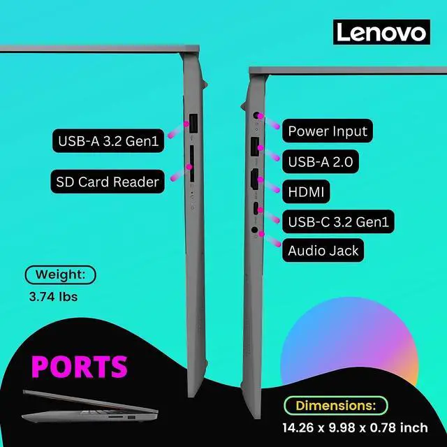 Alt view image 6 of 6 - Lenovo Ideapad 3i Laptop, 15.6 FHD Touchscreen, Core i5-1135G7(Beat i7-1065G7, Upto 4.20 GHz), Intel Iris Xe Graphics, 12GB RAM -512GB SSD, WiFi 6, Dolby Audio, Win11 Home, Grey
