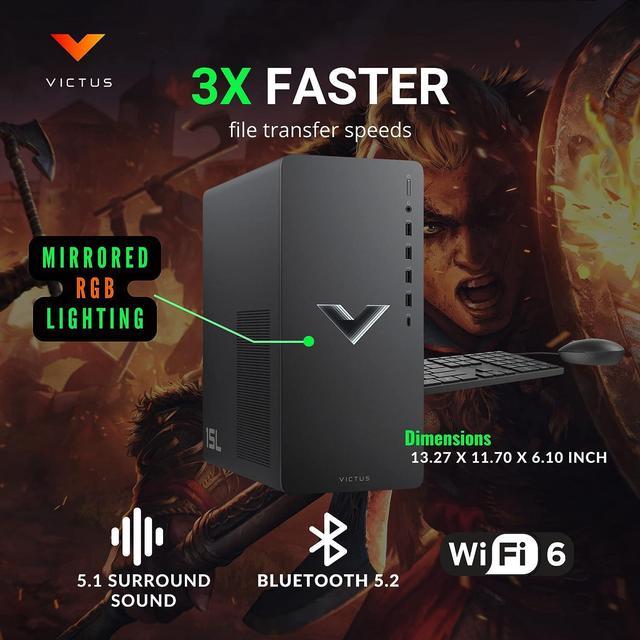 HP 15L Victus Gaming PC Desktop, AMD Ryzen 7 5700G(Beat i9-10920X