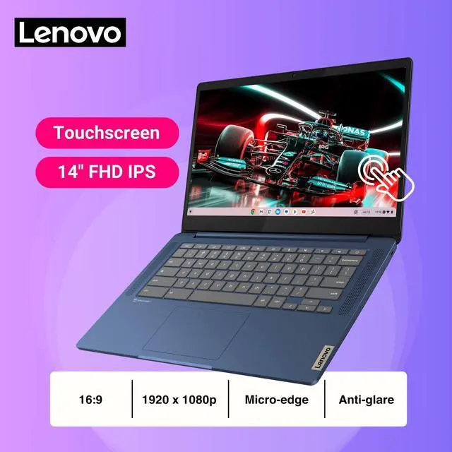 Alt view image 6 of 7 - Lenovo IdeaPad Slim 3 Chromebook 2023, 14" FHD Touch Screen, 4GB LPDDR4X RAM 64GB eMMC, MediaTek Kompanio 520 Processor(8-Core, Up to 2.0 GHz), WiFi 6, Long Battery, Chrome OS