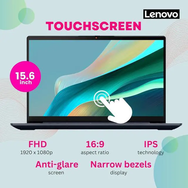 Alt view image 3 of 7 - Lenovo Ideapad 3, 15.6" FHD Touchscreen Laptop, Intel Core i5-1155G7(Beat i7-10710U, Up to 4.5 GHz), 12GB DDR4 RAM 512GB SSD, Dolby Audio, WiFi 6, Alexa, Bluetooth 5.1, SD Card Reader