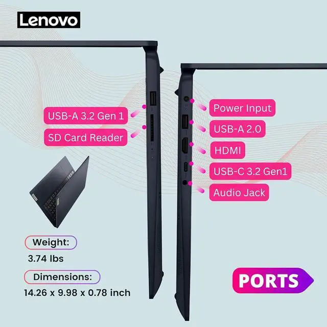 Alt view image 6 of 7 - Lenovo Ideapad 3, 15.6" FHD Touchscreen Laptop, Intel Core i5-1155G7(Beat i7-10710U, Up to 4.5 GHz), 12GB DDR4 RAM 512GB SSD, Dolby Audio, WiFi 6, Alexa, Bluetooth 5.1, SD Card Reader