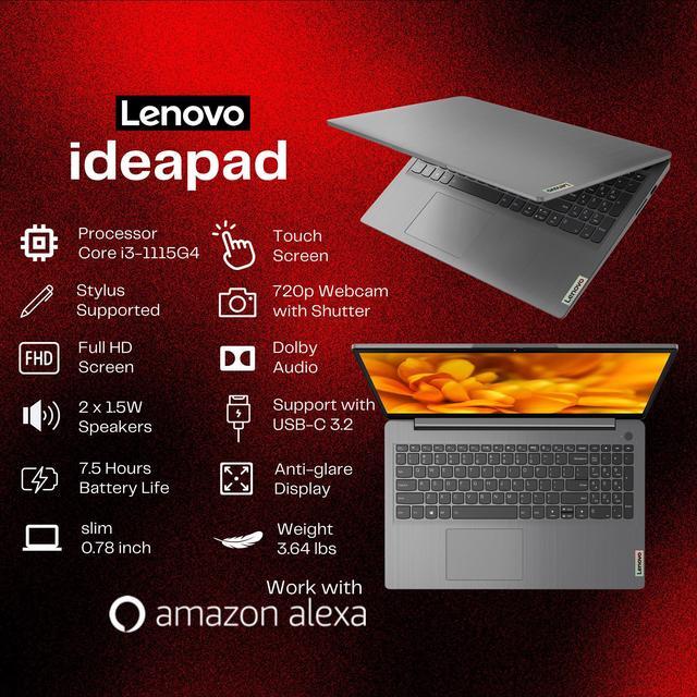 Alt view image 3 of 7 - Lenovo Ideapad 3i, 15.6" FHD Touchscreen Laptop, Intel Core i3-1115G4(Beats i5-1035G4, 3.0 GHz Base Clock), 24GB DDR4 RAM 1TB SSD, Dolby Audio, WiFi 6, Alexa, Bluetooth 5.1, HDMI 24GB/1TB W11P