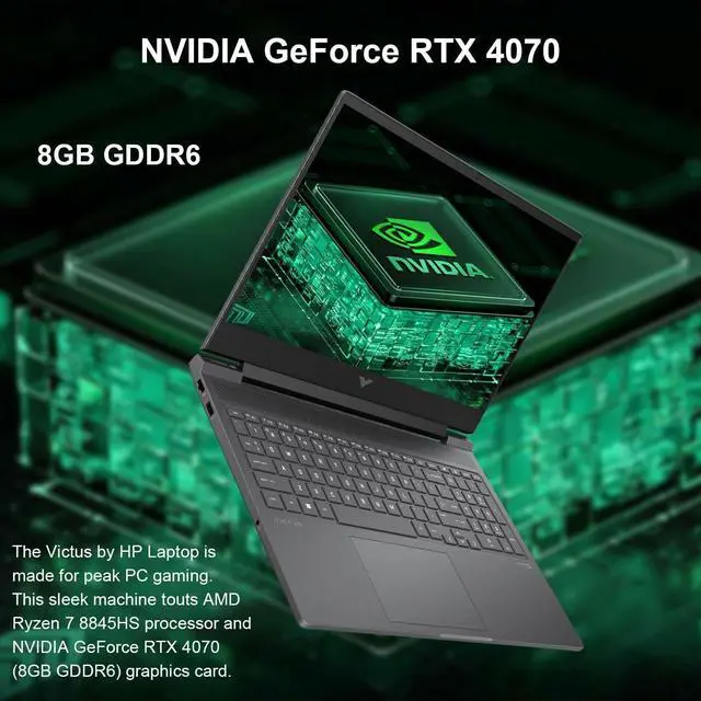 Alt view image 4 of 7 - HP Newest Victus 16.1 Ryzen 7 RTX 4070 Premium Gaming Laptop, 32GB DDR5 RAM, 2TB SSD, 16.1" FHD 144Hz, AMD Ryzen 7 8845HS, GeForce RTX 4070, HDMI 2.1, Wi-Fi 6, RJ-45 Windows 11 Pro 2 TB PCIe 32GB