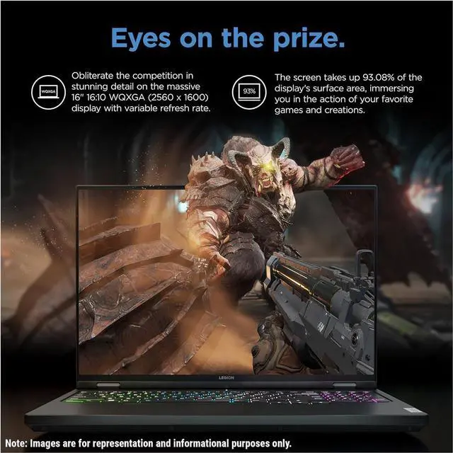 Alt view image 4 of 7 - Lenovo Legion 5i 16 Gaming Laptop,14th Gen Intel 24-Core i9-14900HX, NVIDIA GeForce RTX 4060, 16" WQXGA 165Hz Display, 32GB DDR5 2TB SSD, RGB Backlit KB, W/Portable 512GB SSD Windows 11 Home 2 TB 32GB