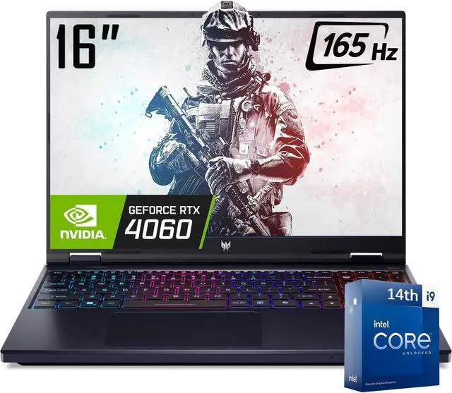 Main image of Acer Predator Helios Neo 16 Gaming Laptop, 16" 165Hz WUXGA Display, Core i9-14900HX(5.80 GHz), GeForce RTX 4060, RGB Backlit KB, Copilot AI Laptop 1 TB PCIe 64GB
