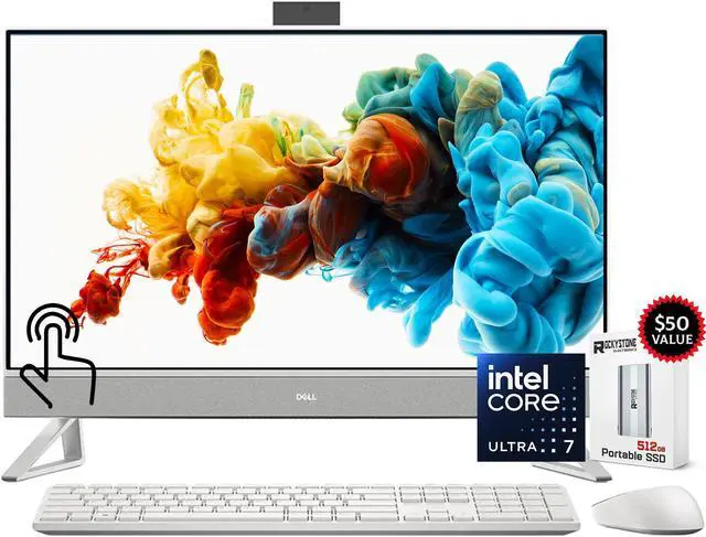 Main image of Dell Inspiron 27 7730 All-in-One 27" Touchscreen FHD Business AIO Desktop Computer, Intel 10-Core Ultra 7 150U, 32GB RAM, 1TB PCIe SSD, GeForce MX570A, WiFi 6E, Wireless KB & Mouse, Win11 Home