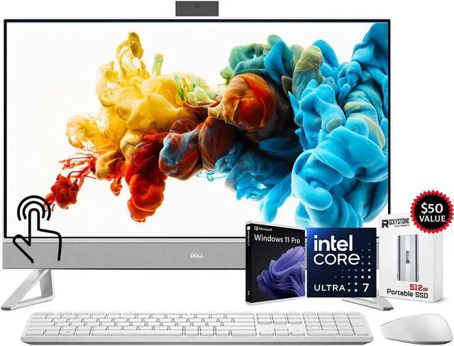Main image of Dell Inspiron 27 7730 All-in-One 27" Touchscreen FHD Business AIO Desktop Computer, Intel 10-Core Ultra 7 150U, 64GB RAM, 2TB PCIe SSD, GeForce MX570A, WiFi 6E, Wireless KB & Mouse, Win11 Pro