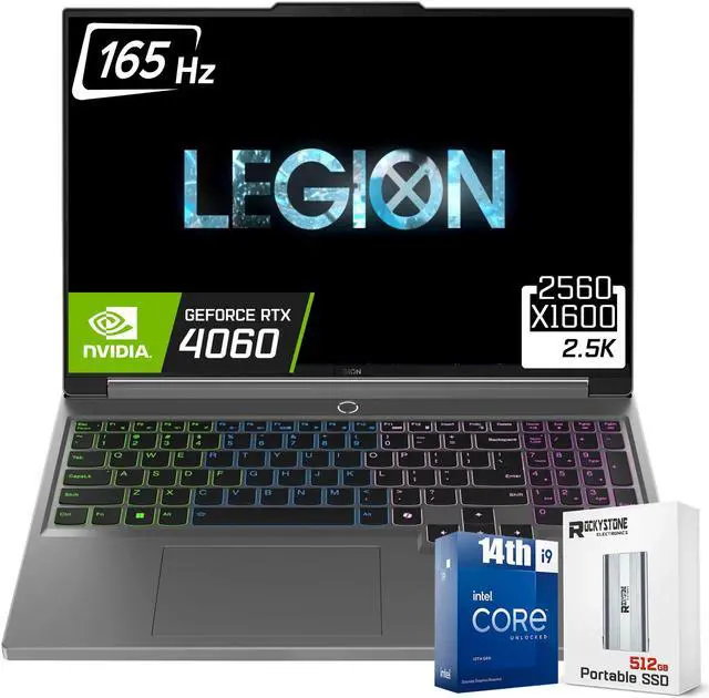 Main image of Lenovo Legion 5i Premium Gaming Laptop,14th Gen Intel 24-Core i9-14900HX, GeForce RTX 4060, 16" WQXGA 165Hz Display, 64GB DDR5 2TB SSD, RGB Backlit KB, W/Portable 512GB SSD Windows 11 Home 2 TB 64GB