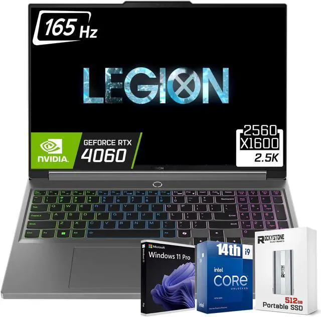 Main image of Lenovo Legion 5i Premium Gaming Laptop,14th Gen Intel 24-Core i9-14900HX, GeForce RTX 4060, 16" WQXGA 165Hz Display, 64GB DDR5 4TB SSD, RGB Backlit KB, W/Portable 512GB SSD Windows 11 Pro 4 TB 64GB