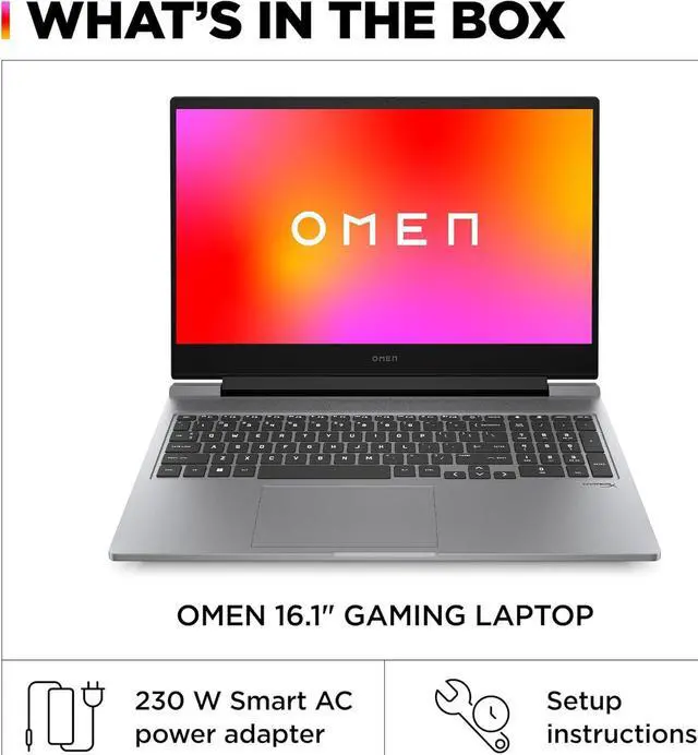 Alt view image 7 of 7 - HP OMEN Gaming Laptop, 16.1" 165Hz FHD Display, 32GB RAM 2TB SSD, Intel Core i7-14650HX(up to 5.20 GHz), GeForce RTX 4060, 1-Zone RGB Backlit KB, Wi-Fi 6, RJ-45, Windows 11 Home 32GB 2 TB PCIe