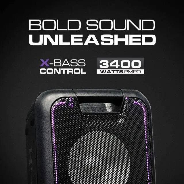 Alt view image 5 of 11 - Dolphin SP-210RBT Rechargeable Dual 10" Party Speaker with Lights