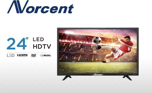 Alt view image 2 of 7 - Norcent 24 Inch 720P LED HD Backlight Flat DVD Combo TV, VGA USB HDMI Digital TV Tuner Cable, Build-in DVD Player Dual Channel 3W Speakers Monitor Television