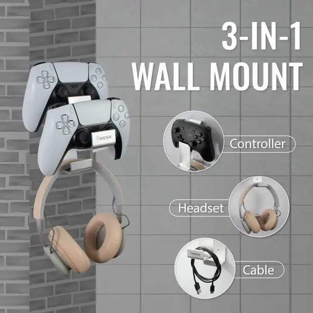 Alt view image 3 of 6 - Aluminum Wall Mount Holder Stand For Controller Headphone Gaming Accessories