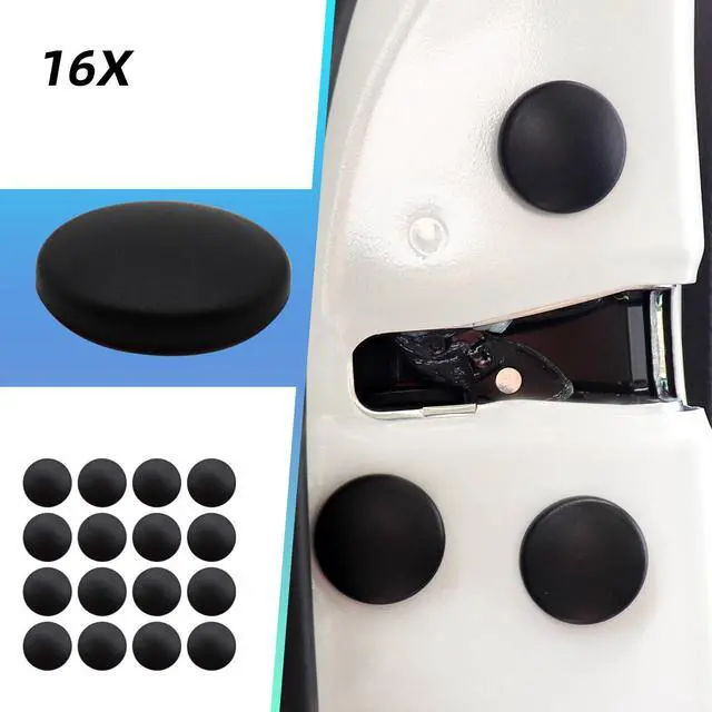 Alt view image 2 of 6 - 16Pcs Car Door Lock Screws Protector Cover Anti-Rust Cap Trim Stickers Universal