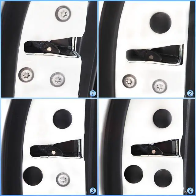 Alt view image 4 of 6 - 16Pcs Car Door Lock Screws Protector Cover Anti-Rust Cap Trim Stickers Universal