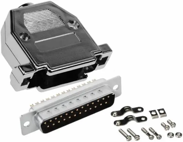 Main image of DB25 D-SUB 25-Pin Male Solder Cup Serial Connector+ Metalized Plastic Hood Shell