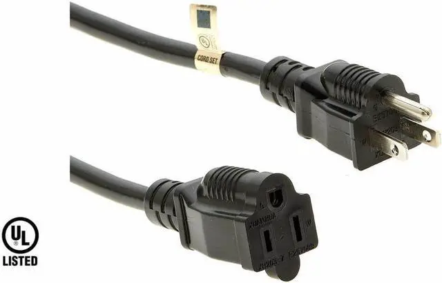 Alt view image 2 of 2 - 30 Pack 10Ft 16AWG 125V Electrical AC Power Cord Extension NEMA 5-15 Cable UL