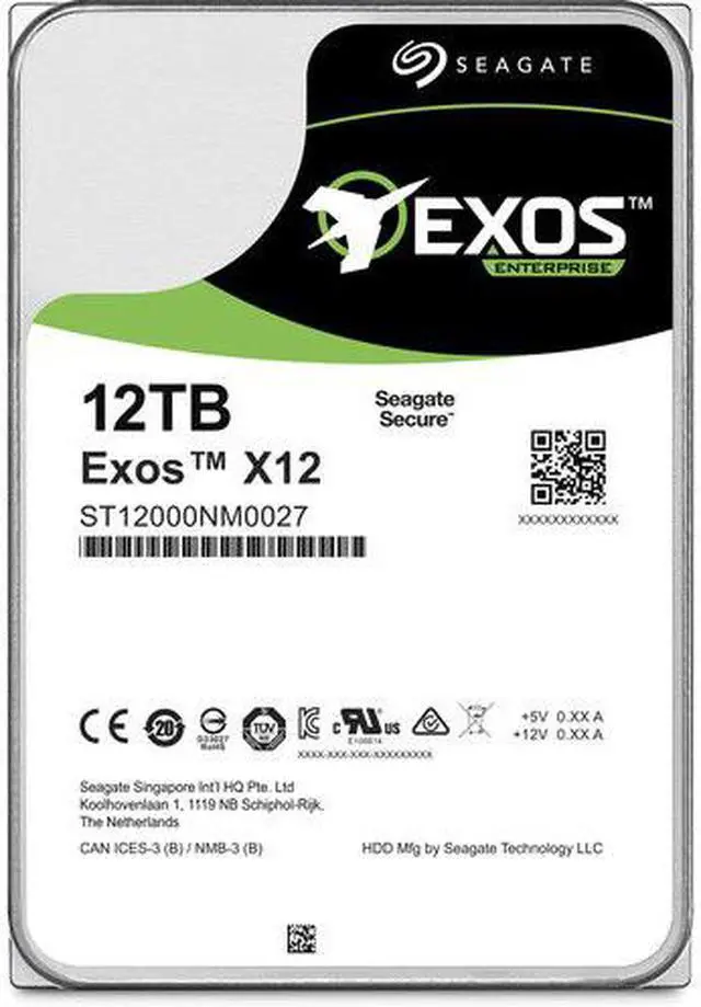 Alt view image 6 of 6 - Seagate Exos X12 12TB SAS 12Gb/s 3.5in Enterprise HDD ST12000NM0027 2A1201-001 OEM