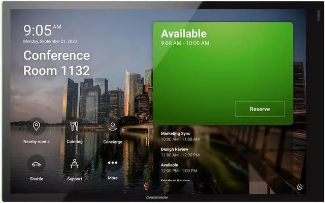 Main image of Crestron TSS-1070-T-B-S. 10.1-inch Room Scheduling Black Smooth Touch Screen(NOB)