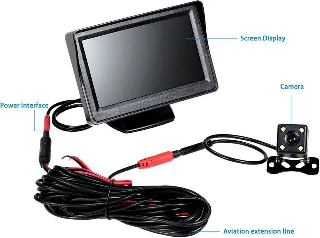 Alt view image 5 of 7 - 4.3'' TFT LCD Monitor Car Vehicle Backup Camera Parking System Rear View Security Monitor & Waterproof Night Vision