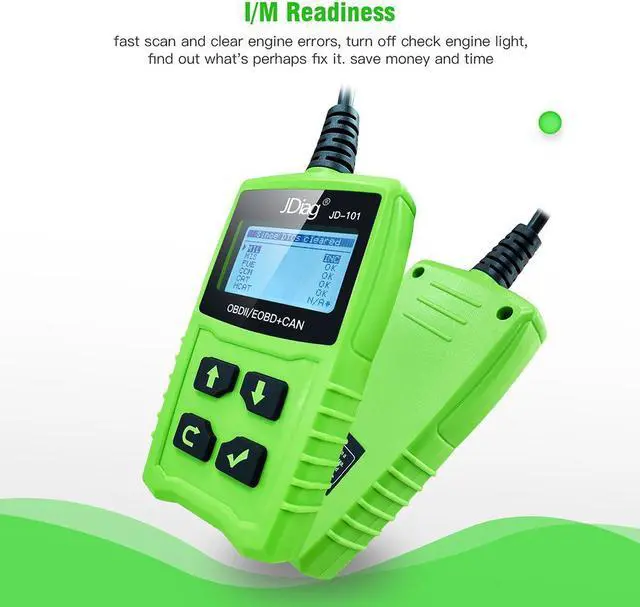 Alt view image 5 of 6 - JDiag Universal Code Readers JD101 Engine Scan Tool Check Engine Light Car Diagnostic Tool OBDII Scanner with Battery Test for All Cars Vehicles Auto After 1996