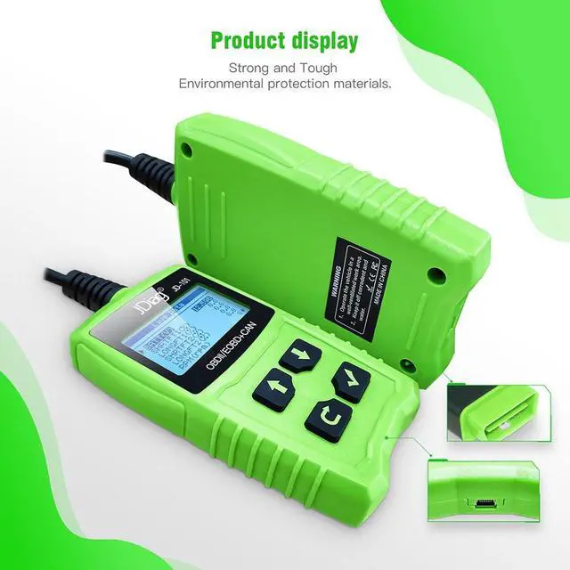 Alt view image 3 of 6 - JDiag Universal Code Readers JD101 Engine Scan Tool Check Engine Light Car Diagnostic Tool OBDII Scanner with Battery Test for All Cars Vehicles Auto After 1996
