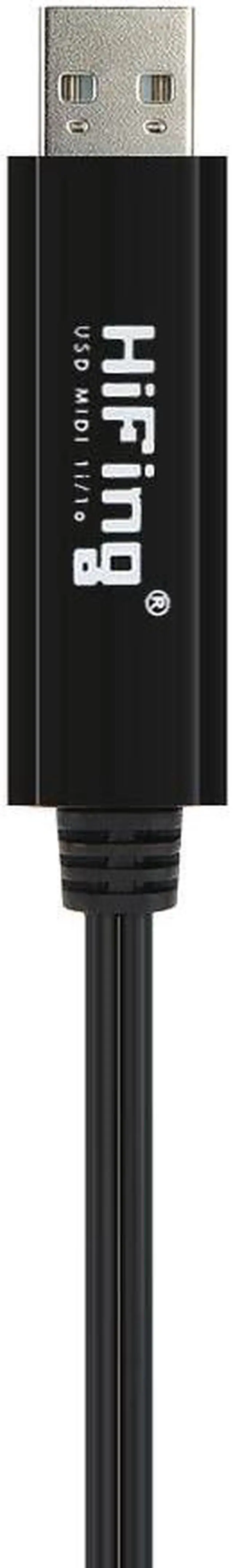 Alt view image 5 of 7 - HiFing USB IN-OUT MIDI Cable One In One Out Interface 5 Pin Line Converter PC to Music Keyboard Adapter Cord Black