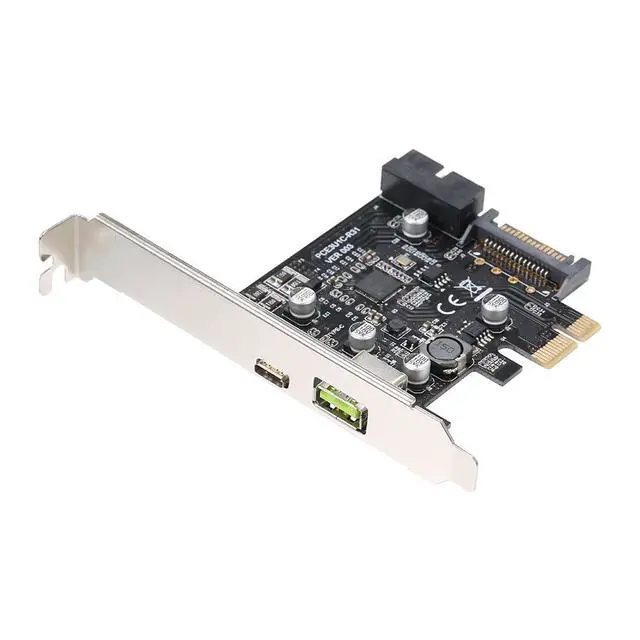 Alt view image 5 of 7 - PCI-e to USB3.1 Type-C Expansion Card PCI-E to USB Fast Charge with 19Pin Front Adapter Card GEN1 5G PCI-express