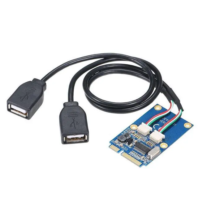 Alt view image 7 of 7 - Mini PCI-E to Dual USB Adapter MINI PCIe to 2 Ports USB2.0 Converter Card Expansion Card