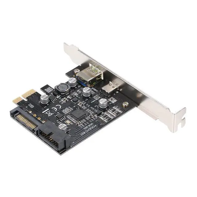 Alt view image 3 of 7 - PCI-e to USB3.1 Type-C Expansion Card PCI-E to USB Fast Charge with 19Pin Front Adapter Card GEN1 5G PCI-express