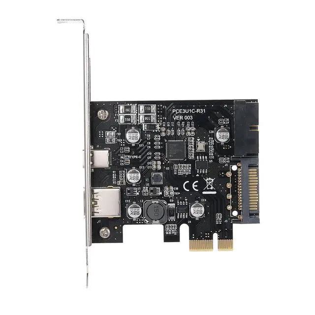 Alt view image 7 of 7 - PCI-e to USB3.1 Type-C Expansion Card PCI-E to USB Fast Charge with 19Pin Front Adapter Card GEN1 5G PCI-express