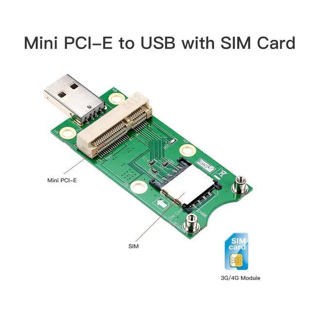 Alt view image 5 of 7 - Mini PCI-E to USB with SIM Card WWAN Adapter Card 3G/4G Module