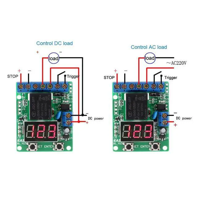 Alt view image 6 of 7 - Ts1.2 Time Relay Controller Relay Module Relay-operated Controller Time Relay Module DC12V 0.1~999 Timing Range