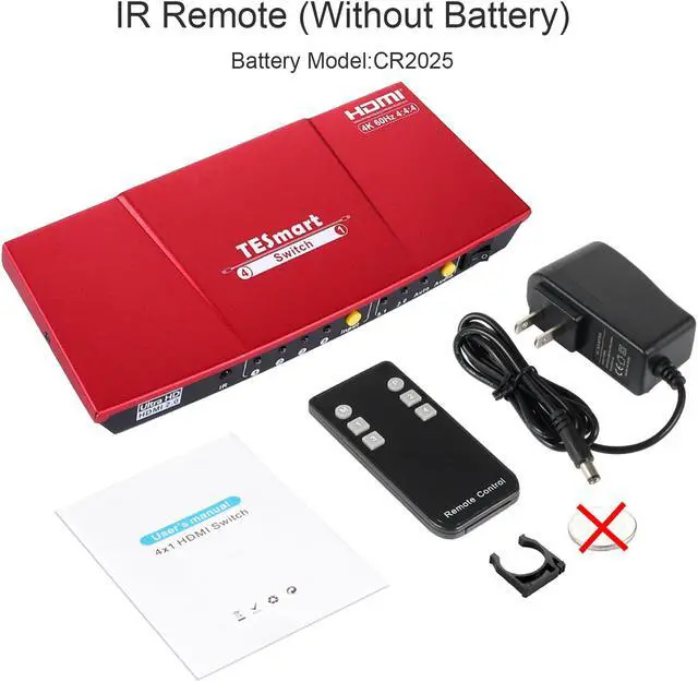 Alt view image 14 of 14 - TESmart 4x1 HDMI Switch supports Ultra HD 4K@60Hz 4: 4: 4, 4-port HDMI switch with audio output and IR remote control, HDR, 3D, For Xbox 360/One, PS4/PS3