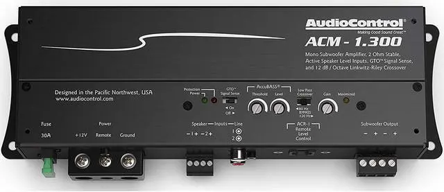Alt view image 11 of 20 - Audio Control ACM-1.300 Monoblock Micro Amplifier with Accubass