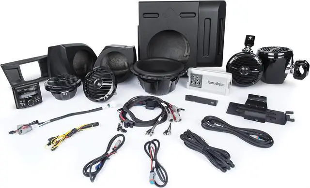Alt view image 9 of 9 - Rockford Fosgate YXZ-STAGE4 400 Watt Amplified Stereo, Front Lower Speaker, Subwoofer, and Rear Speaker Kit for select YXZ®