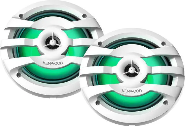 Alt view image 5 of 16 - Kenwood KFC1673MRWL 6 1/2 inch 2-way Marine Speakers w/ Grilles (Pair) - White