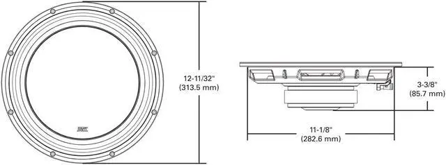 Alt view image 3 of 10 - MTX 3512-04S 12" 600 Watt Shallow Mount Car Audio Subwoofer Slim Sub SVC 4-ohm