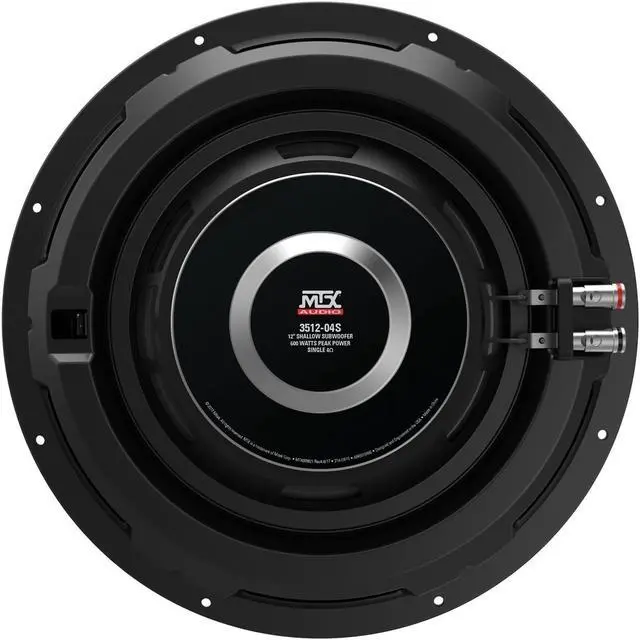 Alt view image 6 of 10 - MTX 3512-04S 12" 600 Watt Shallow Mount Car Audio Subwoofer Slim Sub SVC 4-ohm