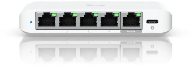 Alt view image 3 of 6 - Ubiquiti Flex Mini 2.5G, 5-port 2.5G PoE Switch (USW-Flex-2.5G-5)