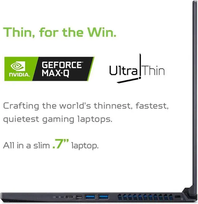 Alt view image 4 of 7 - 2021 Acer Predator Triton 500 PT515 Gaming Laptop, 15.6" FHD NVIDIA G-SYNC 300Hz Display, 10th Gen Intel Core i7-10750H, 16GB RAM, 1TB PCIe SSD, NVIDIA GeForce RTX 2070, RGB Backlit KB, Windows 10