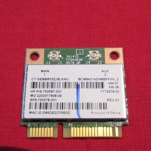 Alt view image 3 of 6 - HP Envy 700-406 Desktop OEM Wireless WiFi Card BCM943142HM 753076-001 Tested GLP