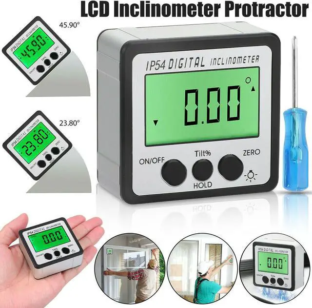 Main image of Digital LCD Protractor Gauge Level Box Angle Finder Inclinometer Magnetic Meter