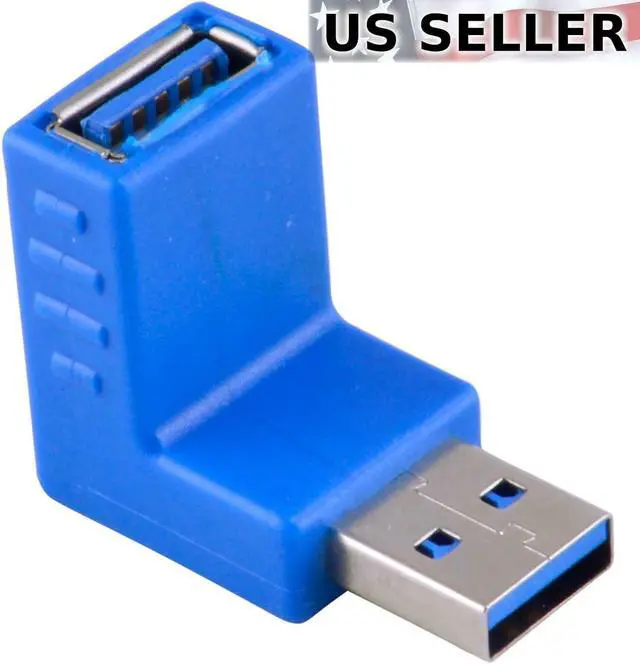 Main image of USB 3.0 Down Facing 90-Degree Right Angle Adapter Male Female Coupler Extension